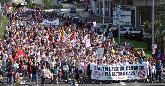 Manifestación contra los recortes en el Hospital Comarcal de Blanes, el 6 de octubre de 2013 Foto: JFG