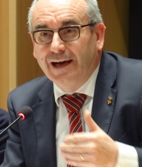 Josep Marigó, alcalde de Blanes, ayer durante el pleno