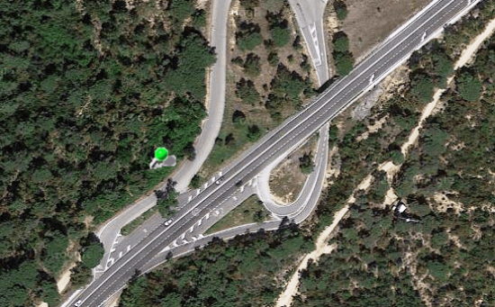Accesos de la N-II a Tordera Parc / Google Earth