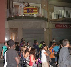 Banderes catalanes i del Barça al Passeig Cortils i Vieta