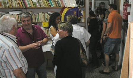 Militantes de ICV-EUiA, ayer en la sede del partido