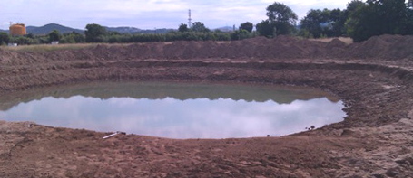 Imatge de la gran bassa que s'ha construit