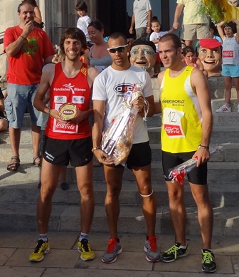 El tres primers clasificats de la cursa d'homes