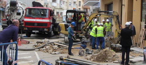 Obras de reparación en la Rambla Joaquim Ruyra / Foto: Joaquim Robert