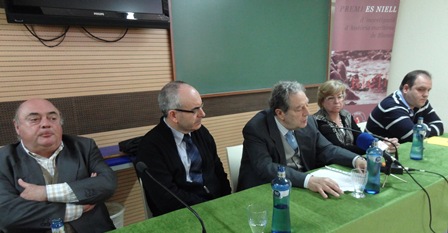 Els membres del jurat i l'alcalde de Blanes, Josep Marigó