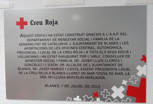 Placa conmemorativa de la inauguración