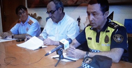 Josep Lluís Pouy, Josep Marigó i Joan García, avui a l'Ajuntament de Blanes