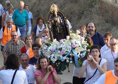 Trasllat de la Verge del Vilar des de l'ermita del Vilar a Blanes, avui al matí