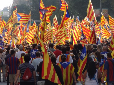 La manifestació, a l'alçada de Passeig de Gràcia